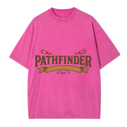 Bold typography design - "PATHFINDER" - finding the way, leading others - Vintage T-shirt - Dusty Rose(Rose)
