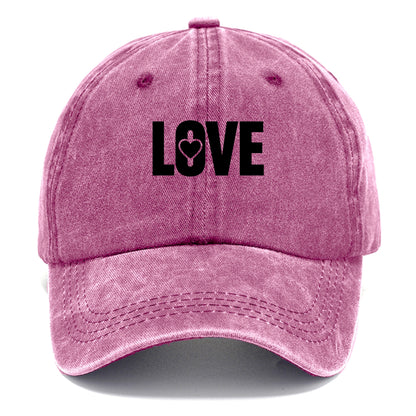 Bold typography design - "LOVE" - universal connection, heart centered - Classic Cap - Dusty Rose(Rose)