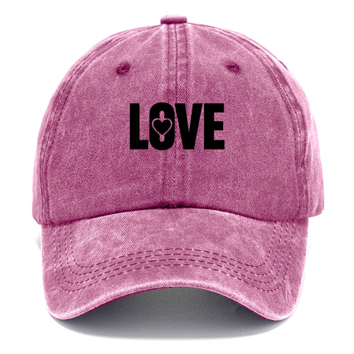 Bold typography design - LOVE - universal connection, heart centered - Classic Cap