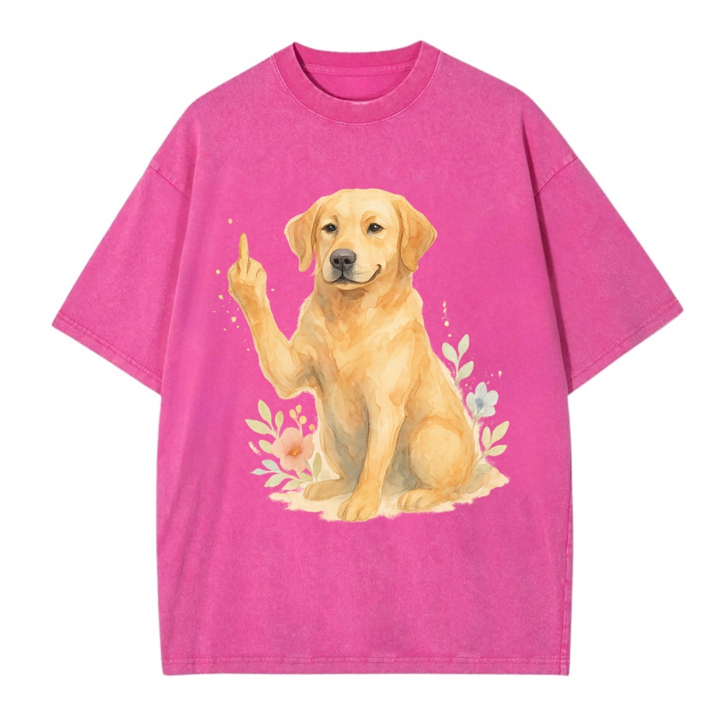 Labrador Retriever yellow sitting pretty, friendly face, strong paw up with sass - Vintage T-shirt - Dusty Rose(Rose)