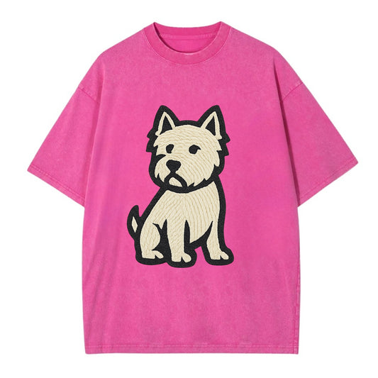 West Highland White Terrier - Alert stan Vintage T-shirt - Dusty Rose(Rose)