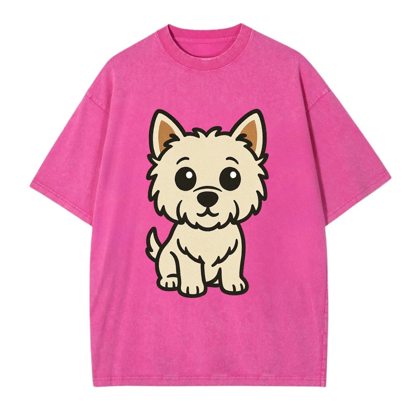 West Highland White Terrier - Alert standing pose - Vintage T-shirt - Dusty Rose(Rose)