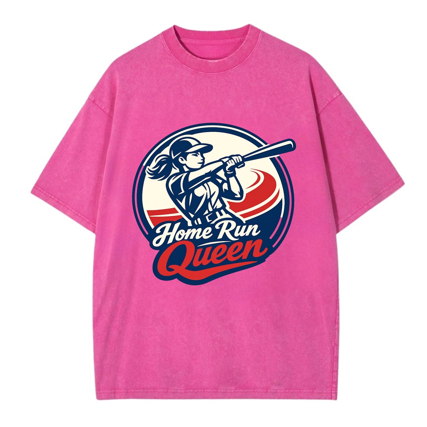 Feminine Power at Bat - Vintage T-shirt - Dusty Rose(Rose)