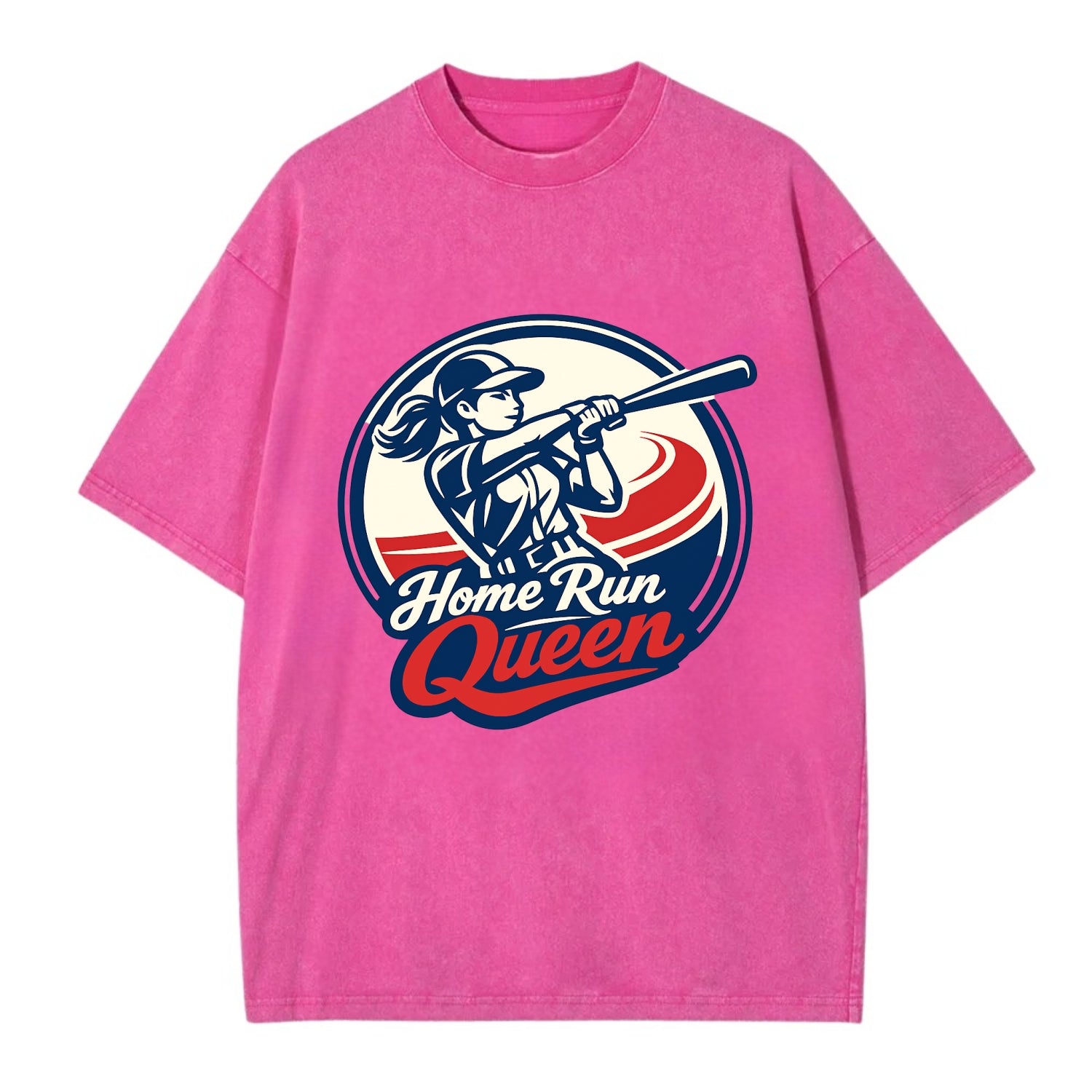 Feminine Power at Bat - Vintage T-shirt - Dusty Rose(Rose)