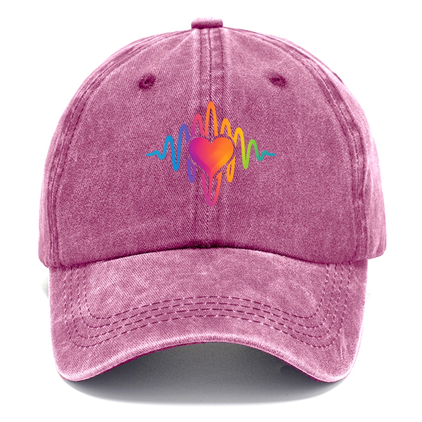 Love Frequency - Sound waves in rainbow Classic Cap - Dusty Rose(Rose)