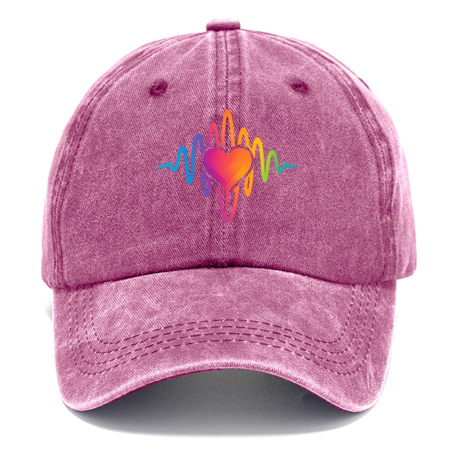 Love Frequency - Sound waves in rainbow Classic Cap - Dusty Rose(Rose)