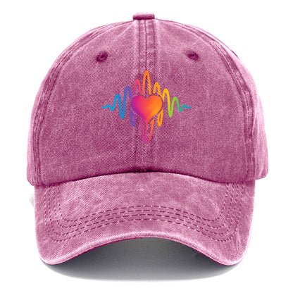Love Frequency - Sound waves in rainbow Classic Cap - Dusty Rose(Rose)