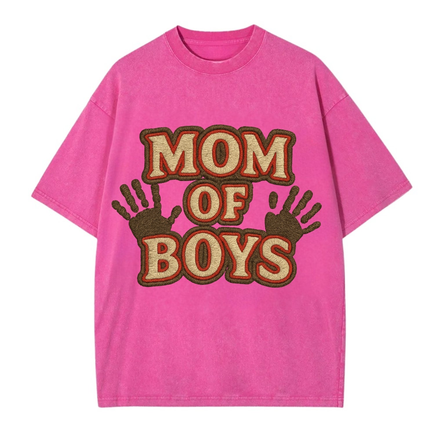 Mom Of Boys  - Vintage T-shirt - Dusty Rose(Rose)