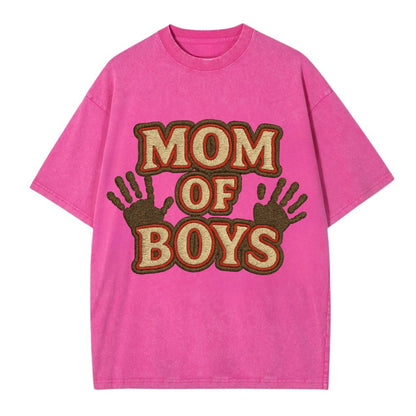 Mom Of Boys  - Vintage T-shirt - Dusty Rose(Rose)