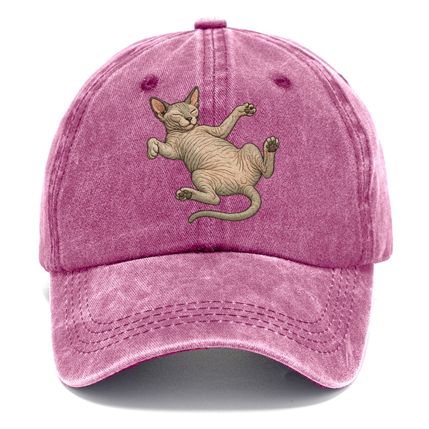 Sphynx  fully relaxed sprawled out embro Classic Cap - Dusty Rose(Rose)