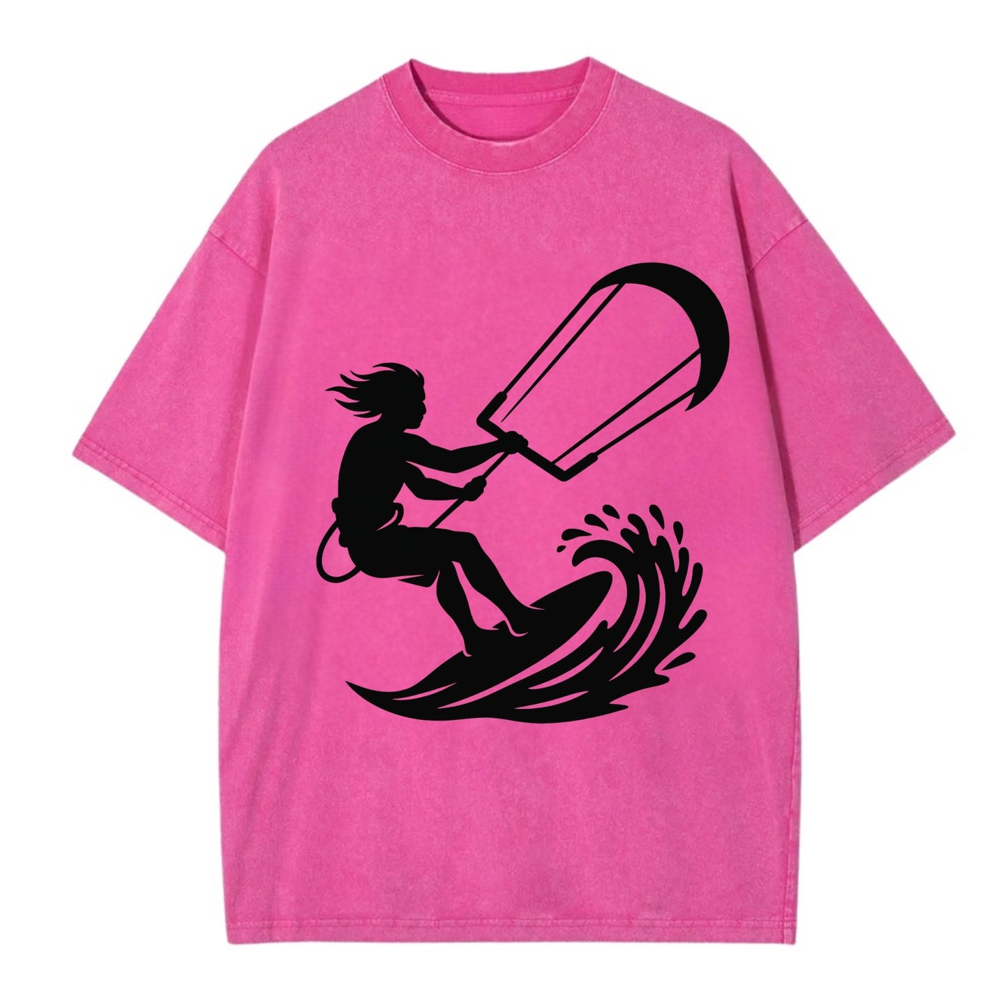 Kite surfer riding wave - Vintage T-shirt - Dusty Rose(Rose)