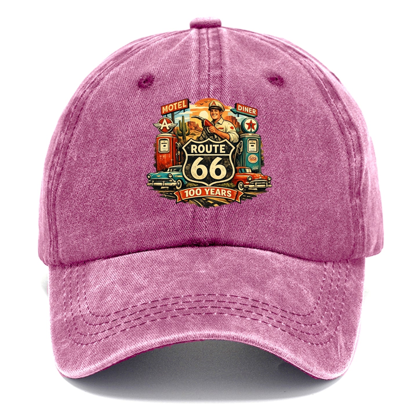 FILL ER UP | Vintage gas pumps | Flying A or Texaco style | Service station | Fuel - Classic Cap - Dusty Rose(Rose)