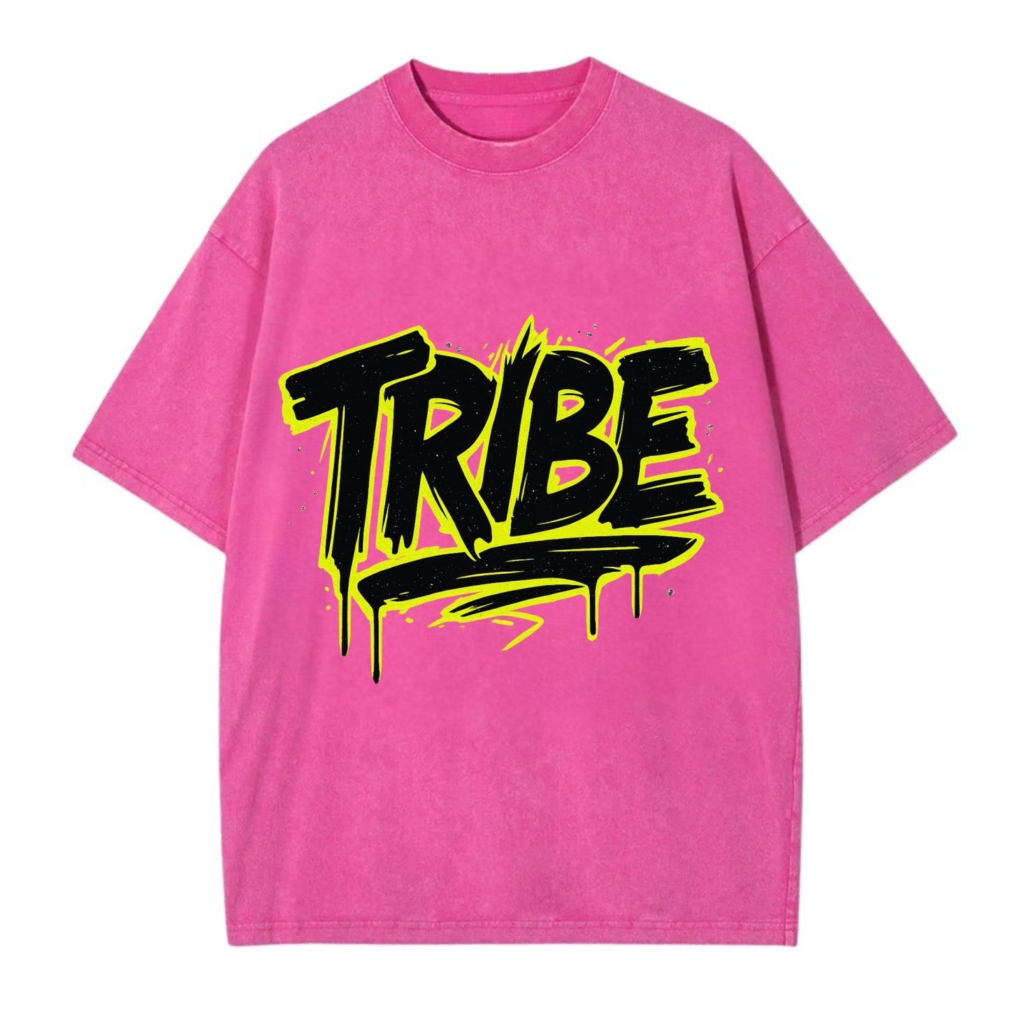 Bold typography design - "TRIBE" - your community, your group - Vintage T-shirt - Dusty Rose(Rose)
