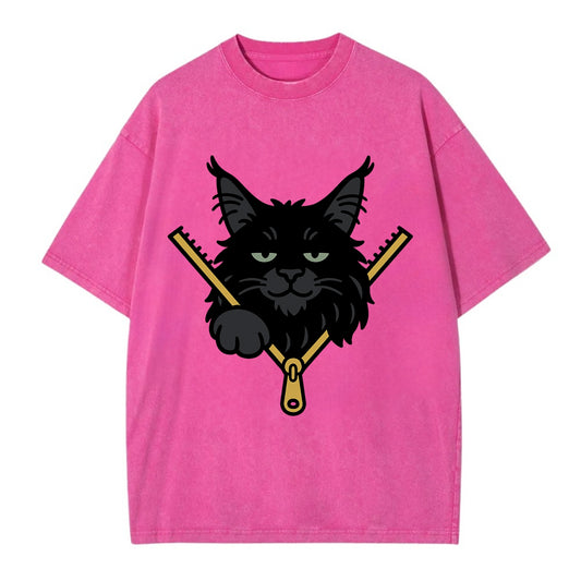 Black Maine Coon - Vintage T-shirt - Dusty Rose(Rose)