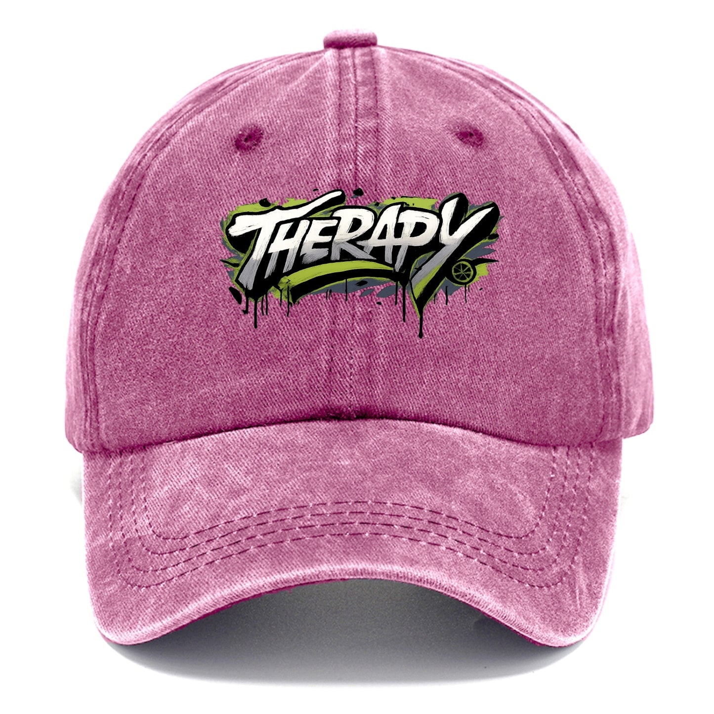 Bold typography design - "THERAPY" - mental health, getting help - Classic Cap - Dusty Rose(Rose)