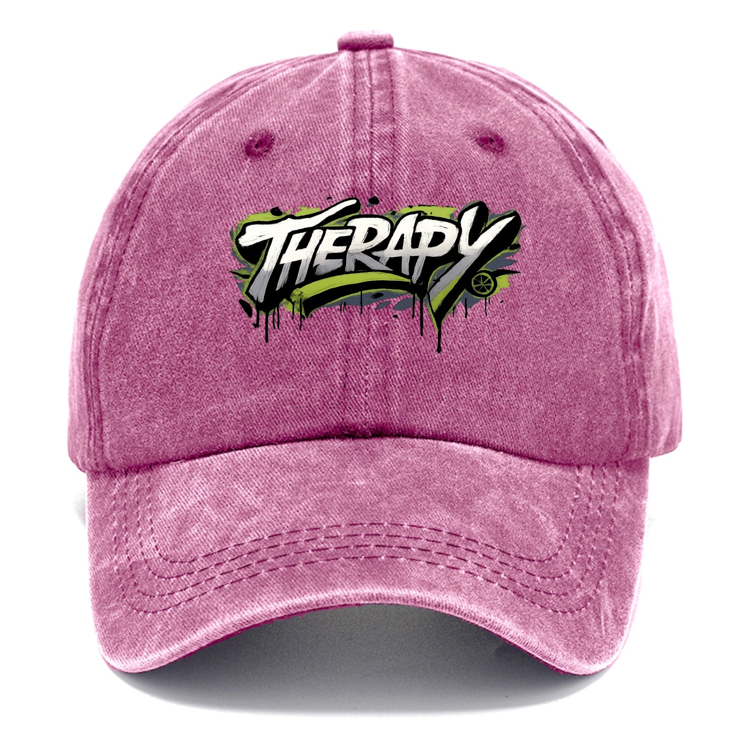 Bold typography design - "THERAPY" - mental health, getting help - Classic Cap - Dusty Rose(Rose)