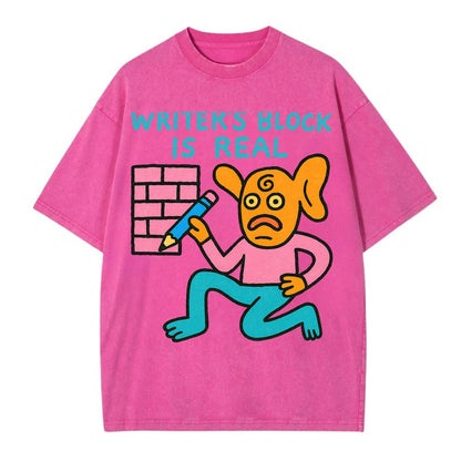 WRITERS BLOCK IS REAL | Brick wall with pencil - Vintage T-shirt - Dusty Rose(Rose)