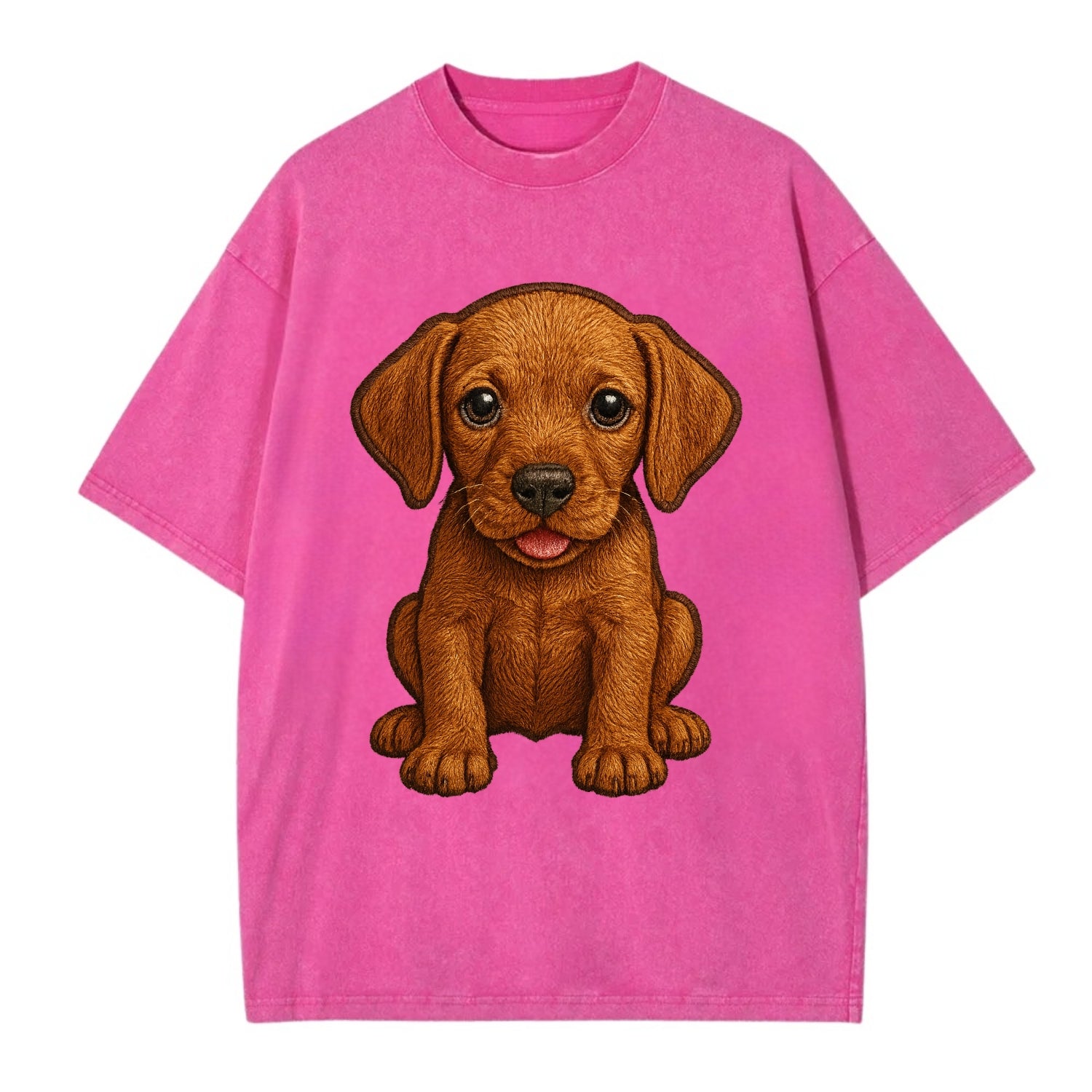 Baby Vizsla Puppy - golden rust coat, soulful eyes, athletic build, front-facing, - Vintage T-shirt - Dusty Rose(Rose)