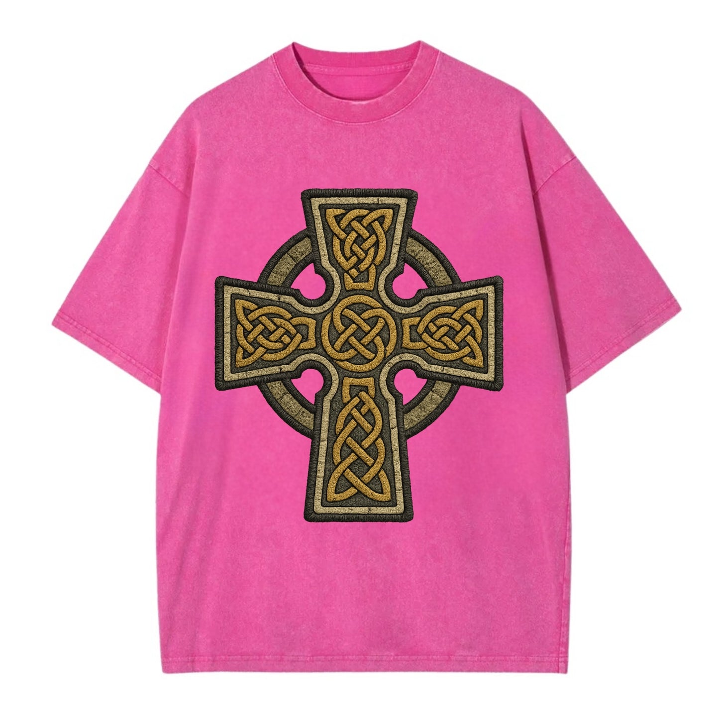 Celtic Cross  - Vintage T-shirt - Dusty Rose(Rose)