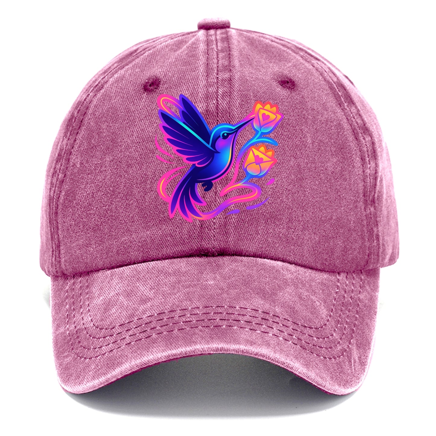 Hummingbird delivering miniature love letters tucked inside flower envelopes - Classic Cap - Dusty Rose(Rose)