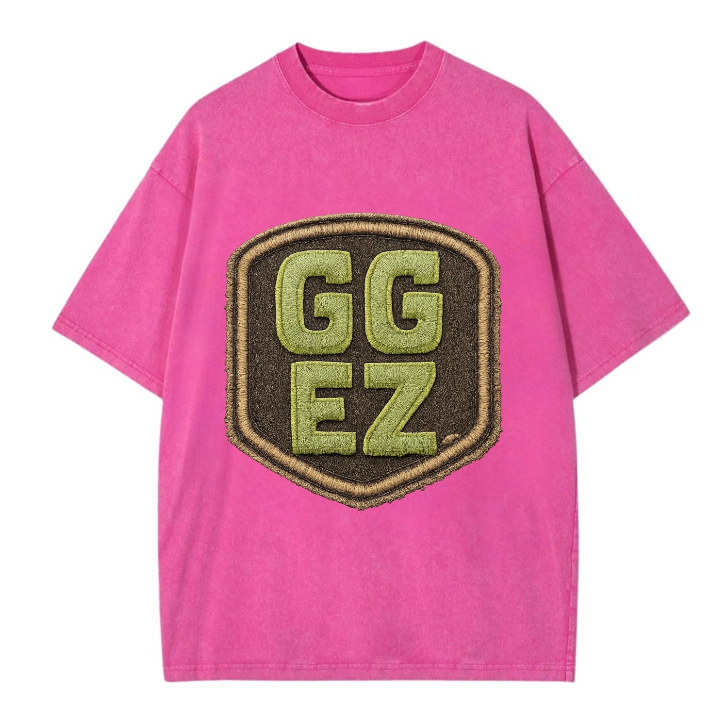 GG EZ - victory text in neon green , easy win - Vintage T-shirt - Dusty Rose(Rose)