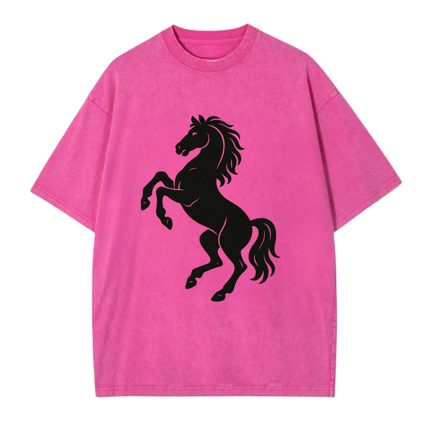 Stallion rearing on hind legs - Vintage T-shirt - Dusty Rose(Rose)