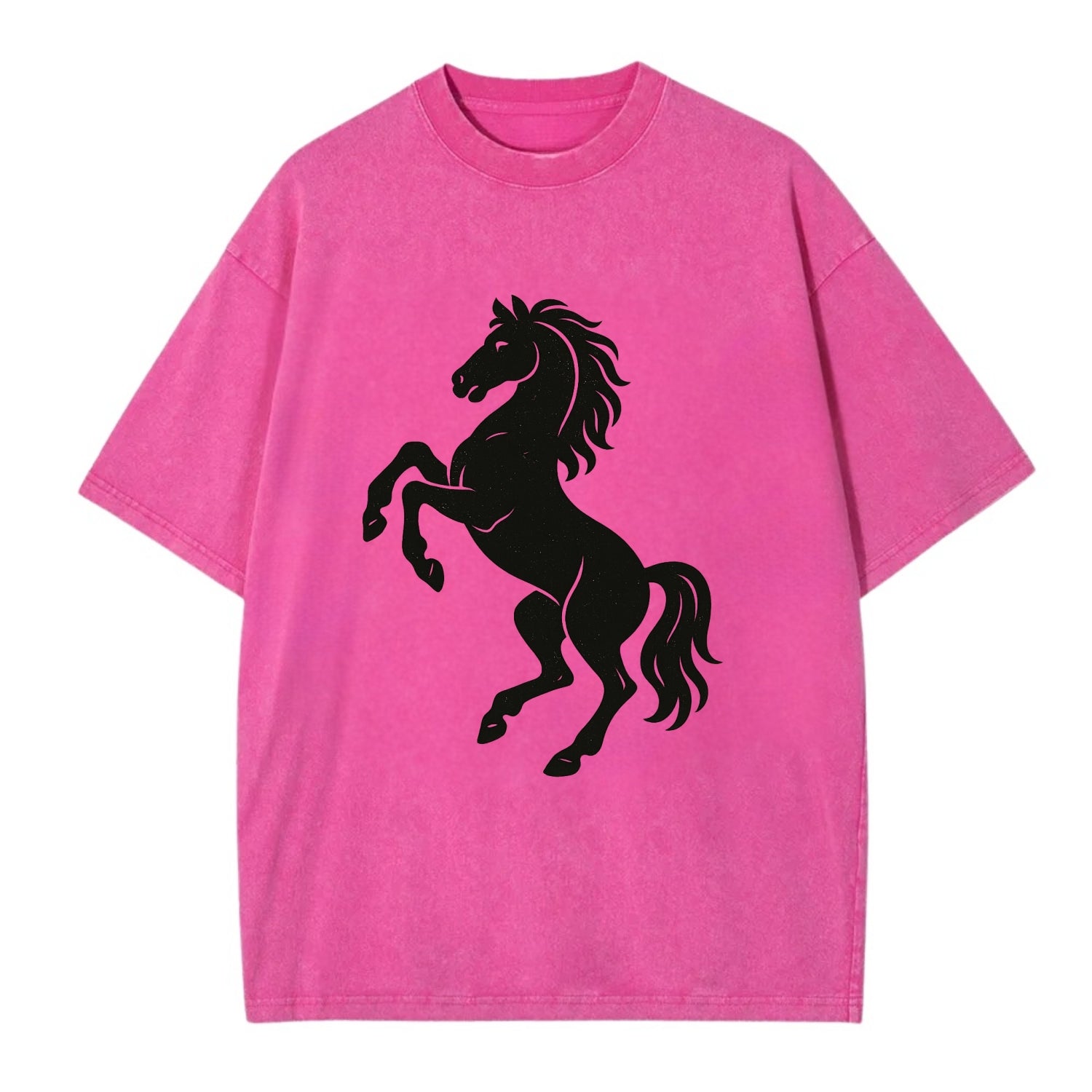 Stallion rearing on hind legs - Vintage T-shirt - Dusty Rose(Rose)