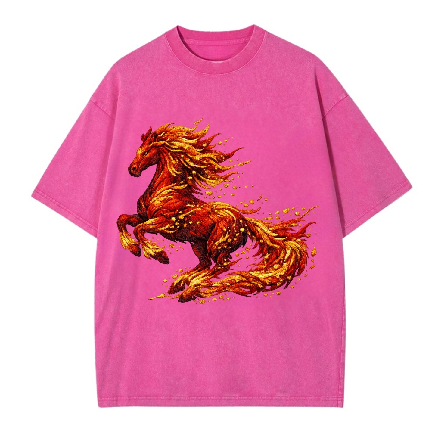 EMBER RISING | Sparks forming into horse shape | Particles of fire | Energy - Vintage T-shirt - Dusty Rose(Rose)