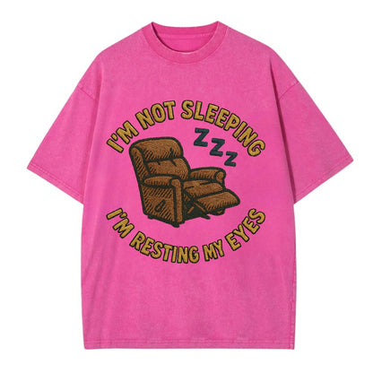 I'm Not Sleeping I'm Resting My Eyes  - Vintage T-shirt - Dusty Rose(Rose)