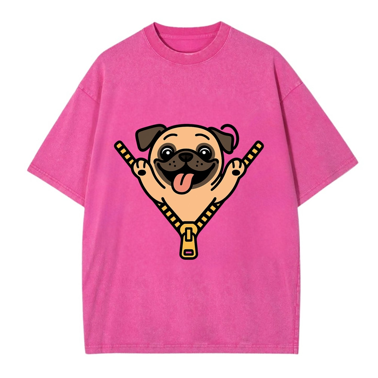 Pug - Vintage T-shirt - Dusty Rose(Rose)