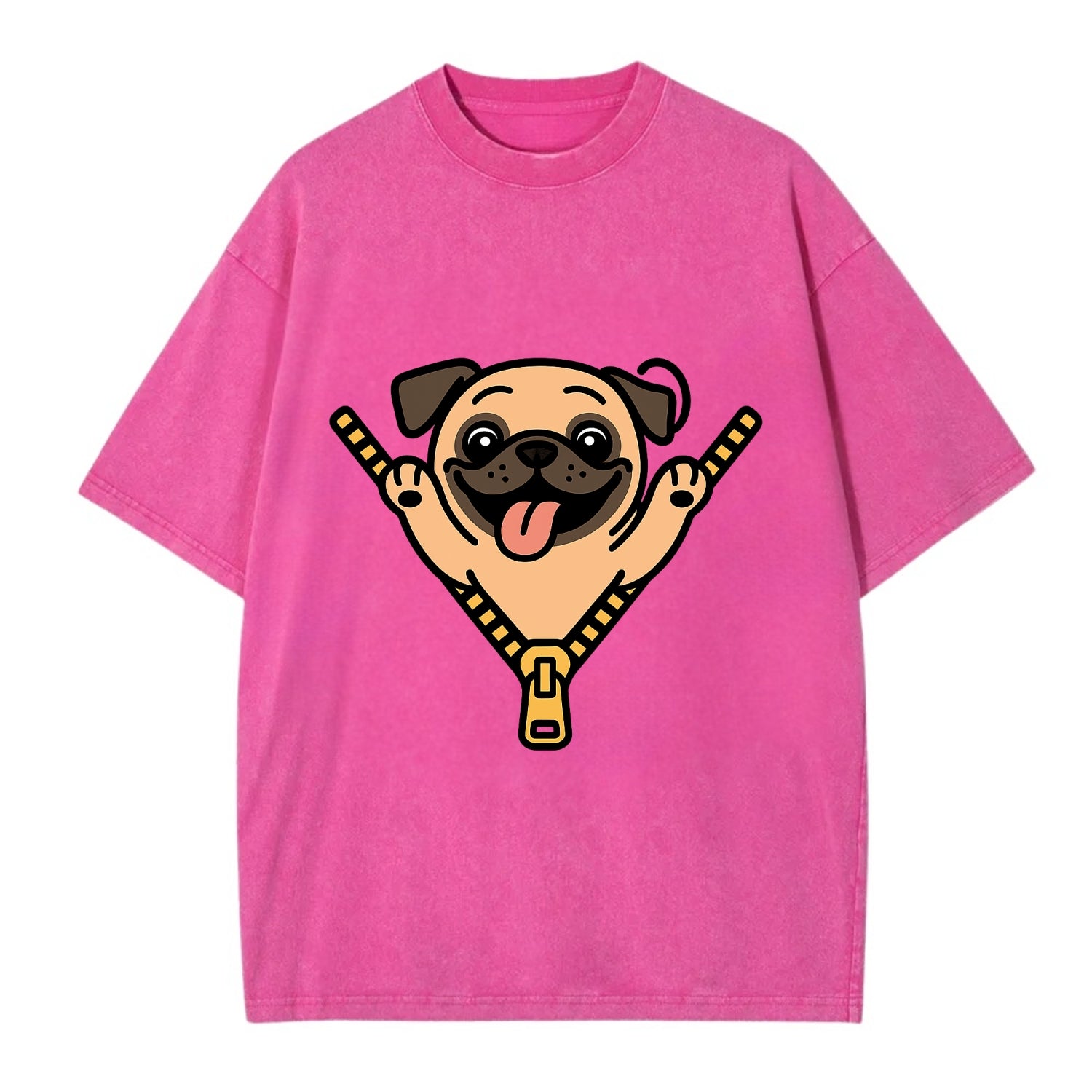 Pug - Vintage T-shirt - Dusty Rose(Rose)