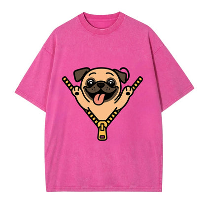 Pug - Vintage T-shirt - Dusty Rose(Rose)