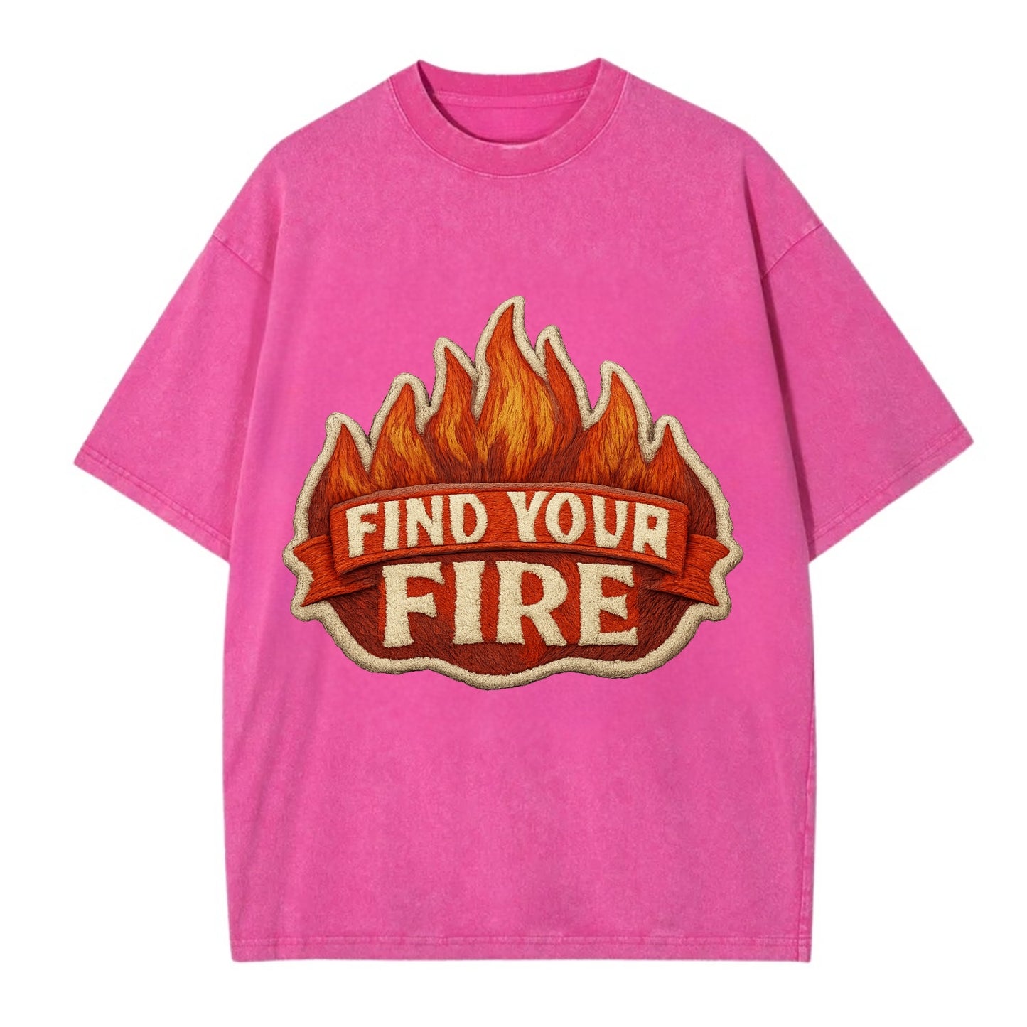FIND YOUR FIRE - flames with text in orange , passion - Vintage T-shirt - Dusty Rose(Rose)
