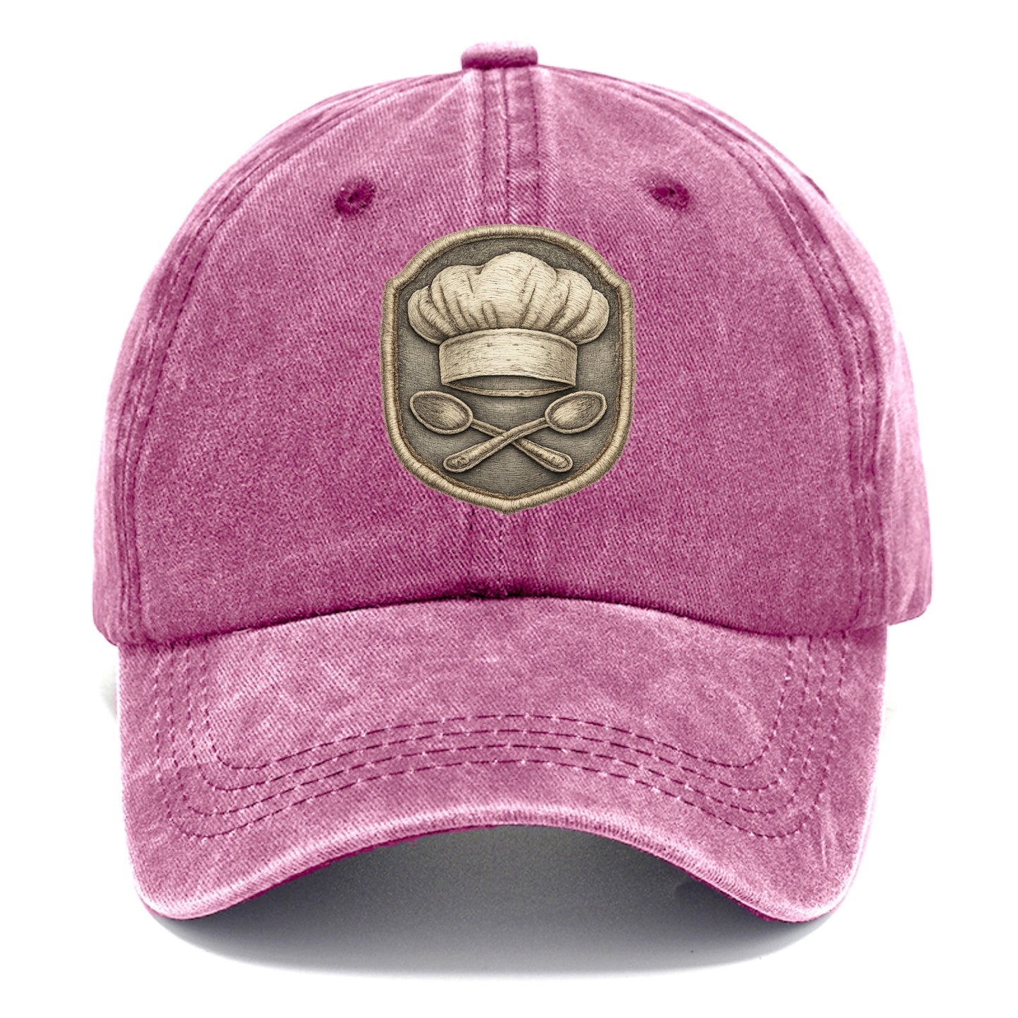 Embroidered patch design - COOKING CHEF HAT - toque blanche with crossed spoons in - Classic Cap - Dusty Rose(Rose)