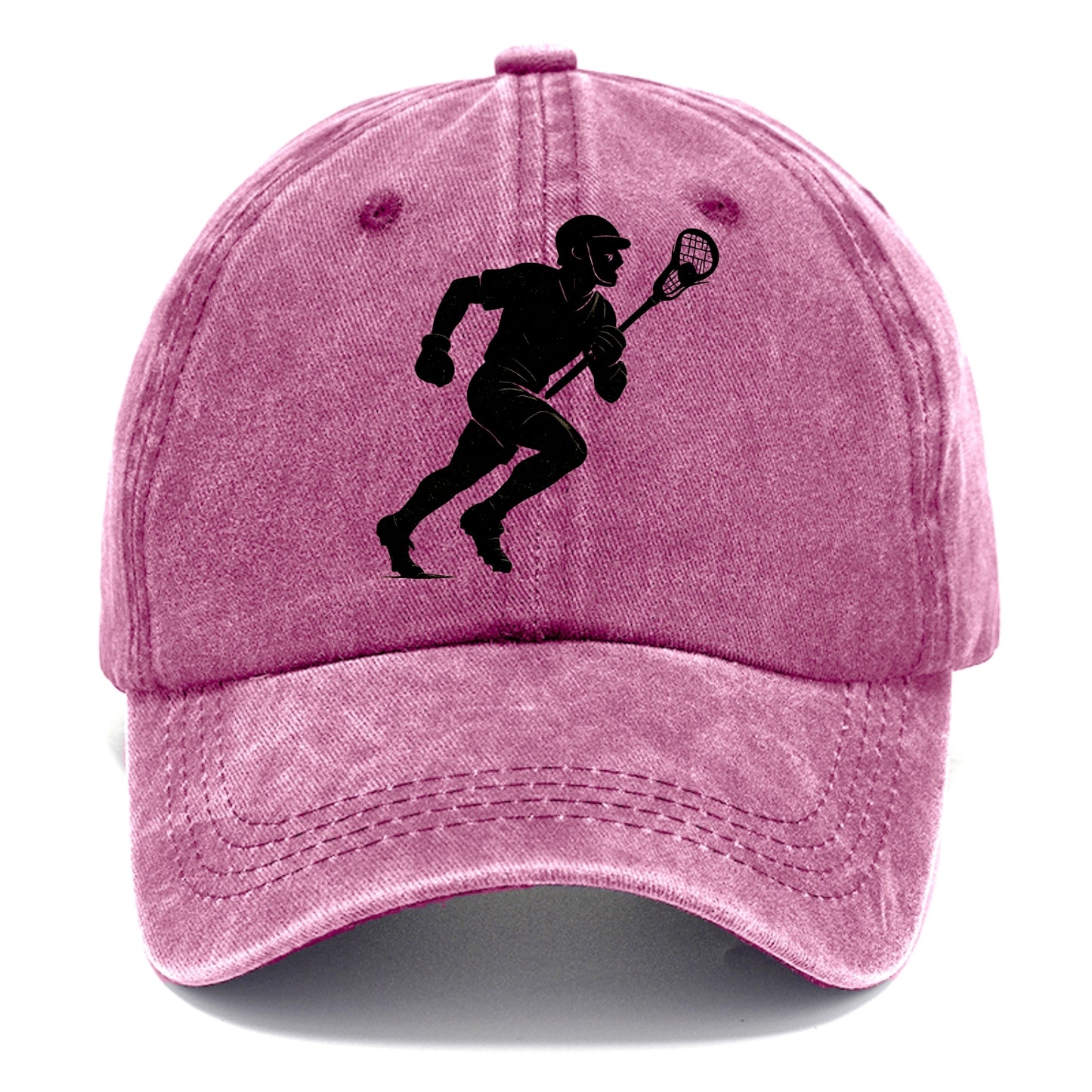 Lacrosse player cradling and running - Classic Cap - Dusty Rose(Rose)
