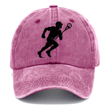 Lacrosse player cradling and running - Classic Cap - Dusty Rose(Rose)