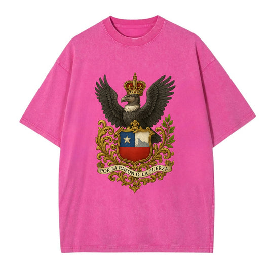 Chile Andean Condor Emblem  - Vintage T-shirt - Dusty Rose(Rose)