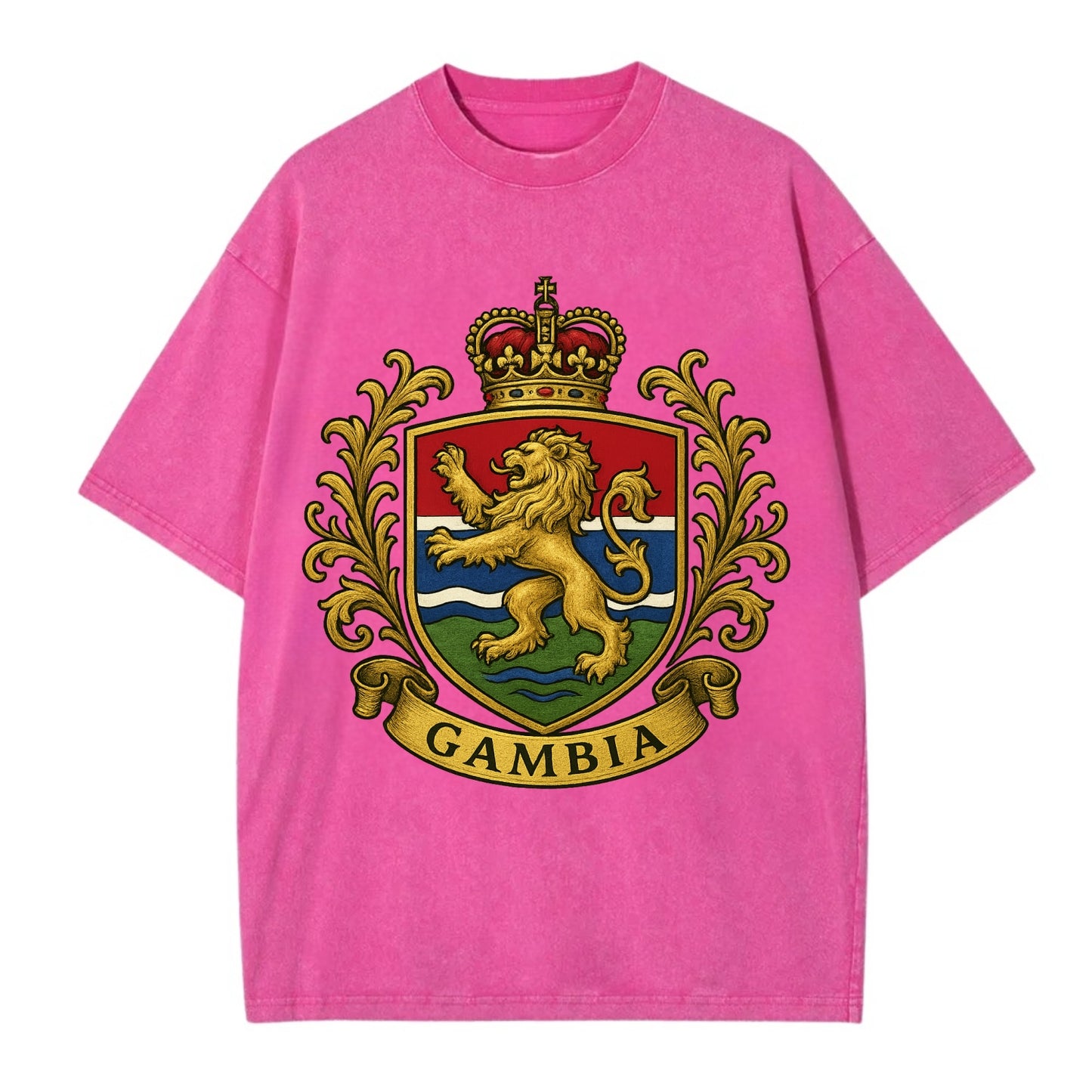 Gambia Heritage Badge  - Vintage T-shirt - Dusty Rose(Rose)