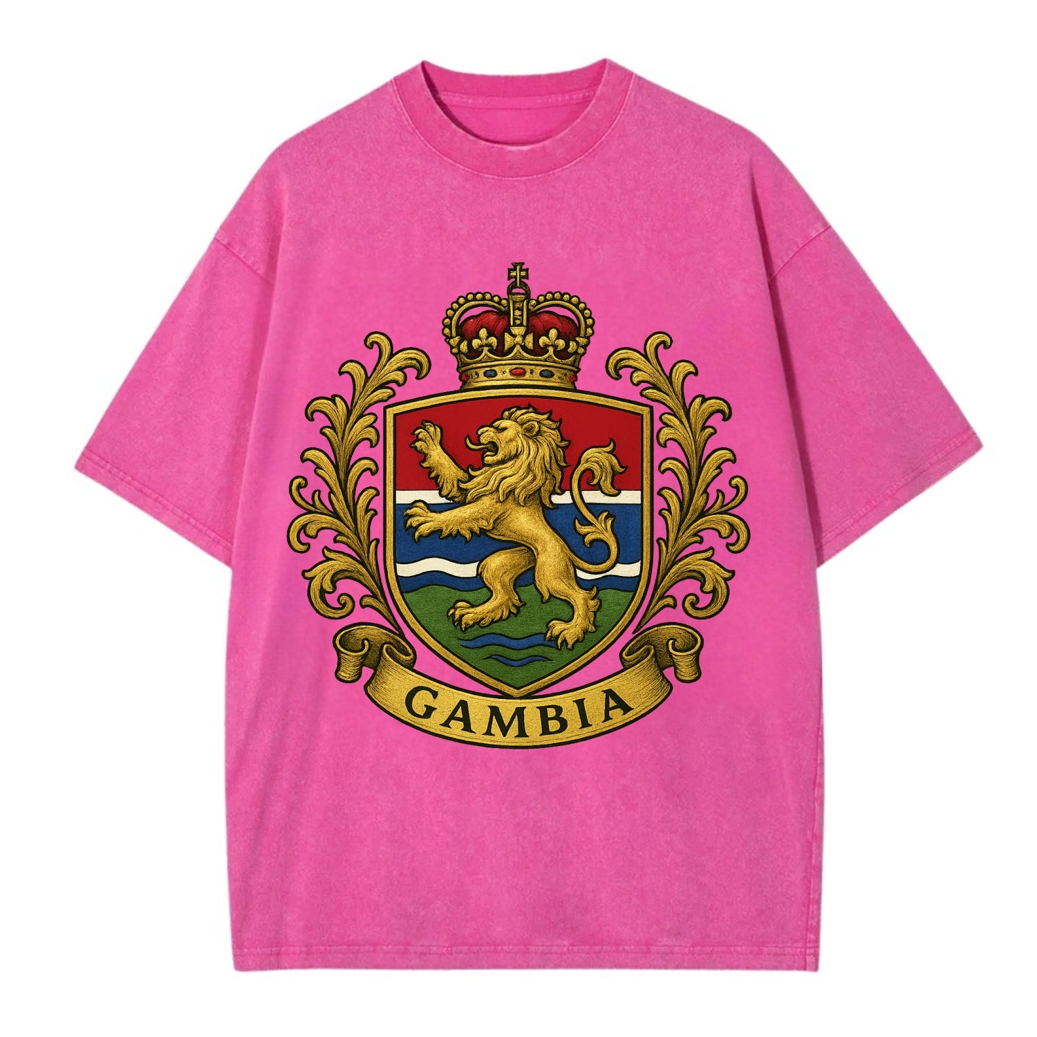 Gambia Heritage Badge  - Vintage T-shirt - Dusty Rose(Rose)