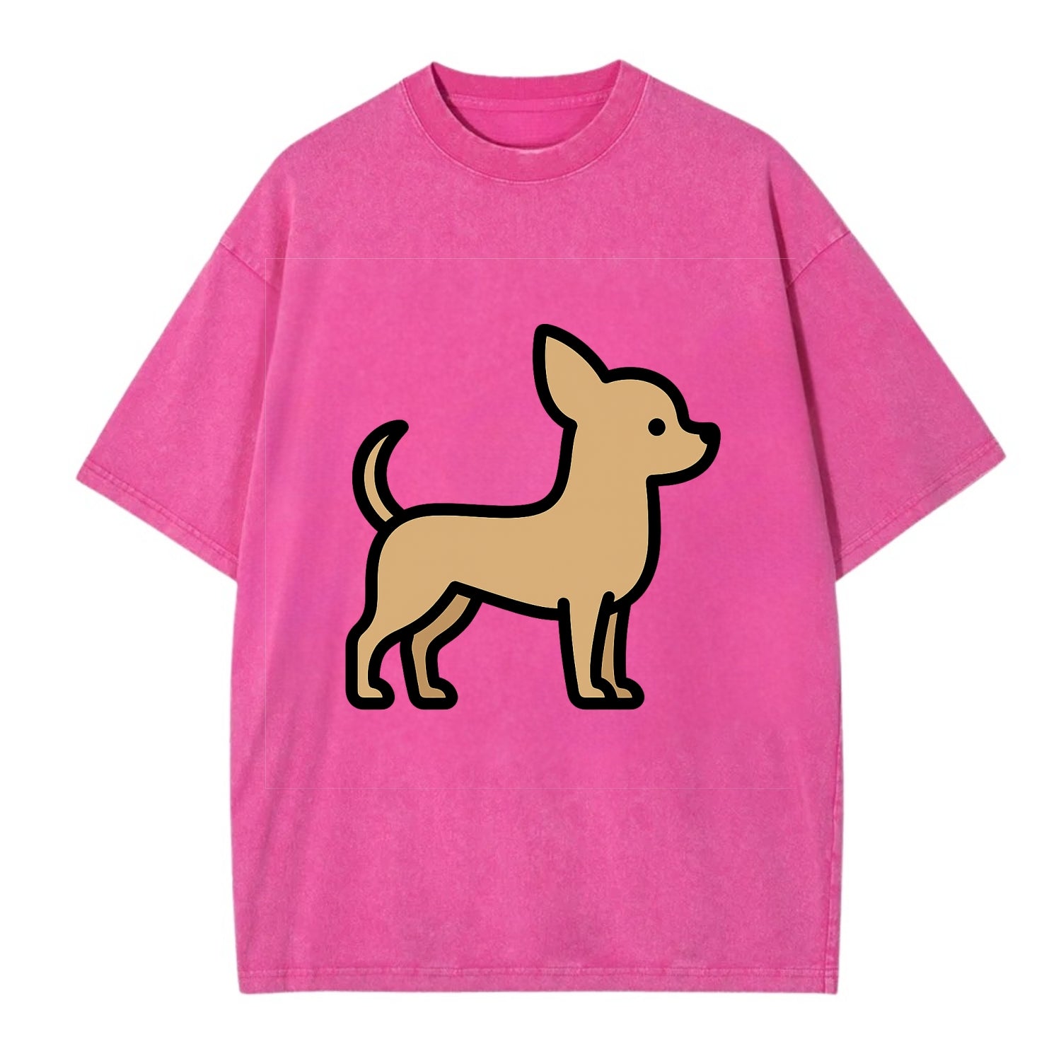 Chihuahua - Tan smooth coat flat side profile - Vintage T-shirt - Dusty Rose(Rose)