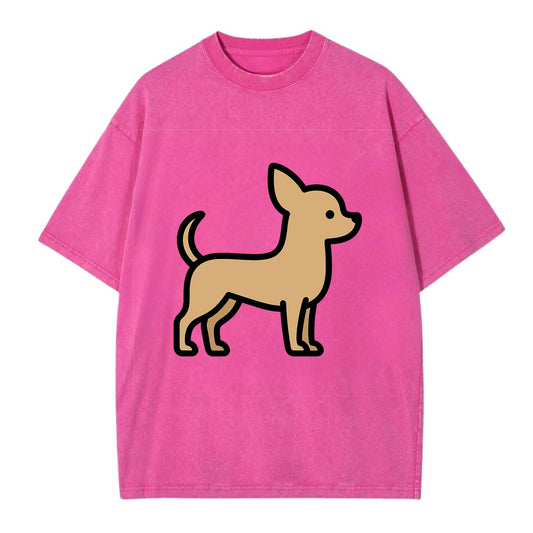 Chihuahua - Tan smooth coat flat side profile - Vintage T-shirt - Dusty Rose(Rose)
