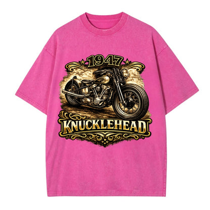 1947 Knucklehead Bobber - Vintage T-shirt - Dusty Rose(Rose)