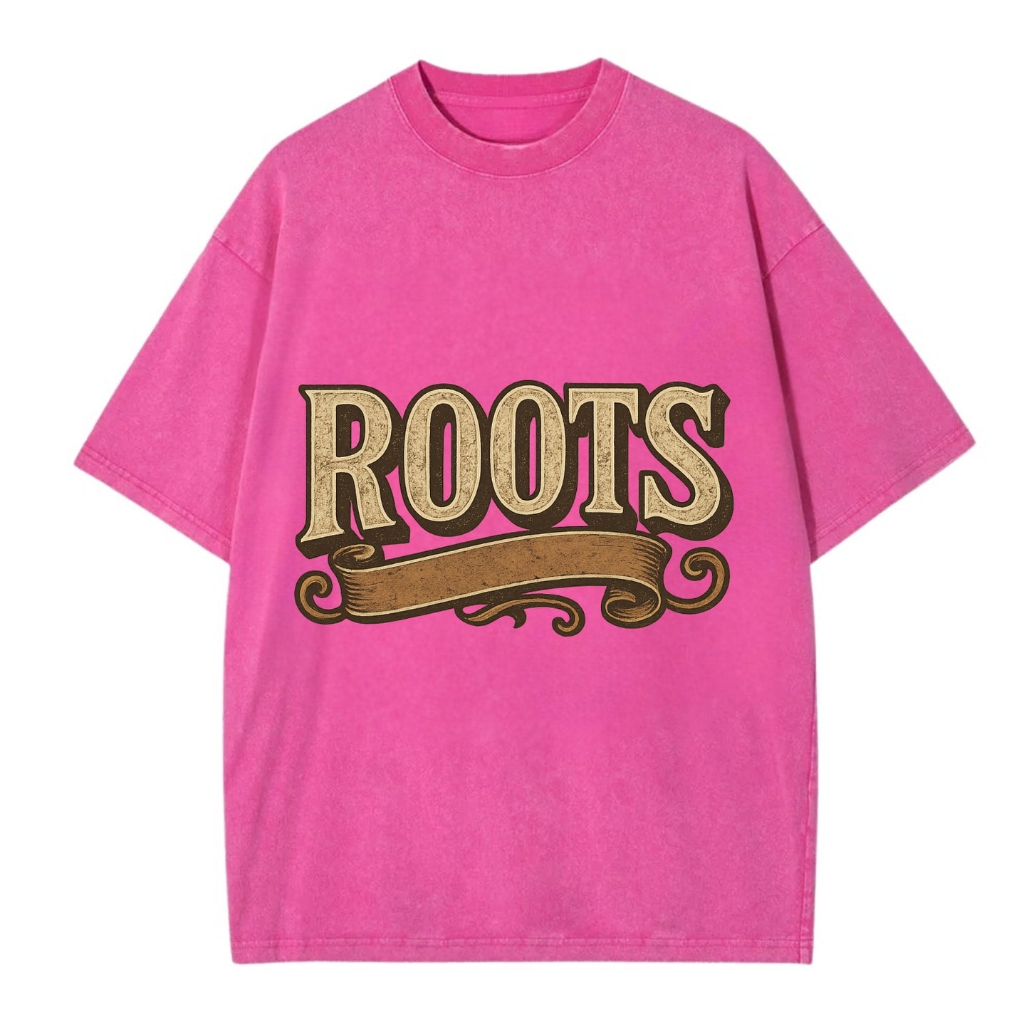 Bold typography design - "ROOTS" - where you come from, heritage - Vintage T-shirt - Dusty Rose(Rose)