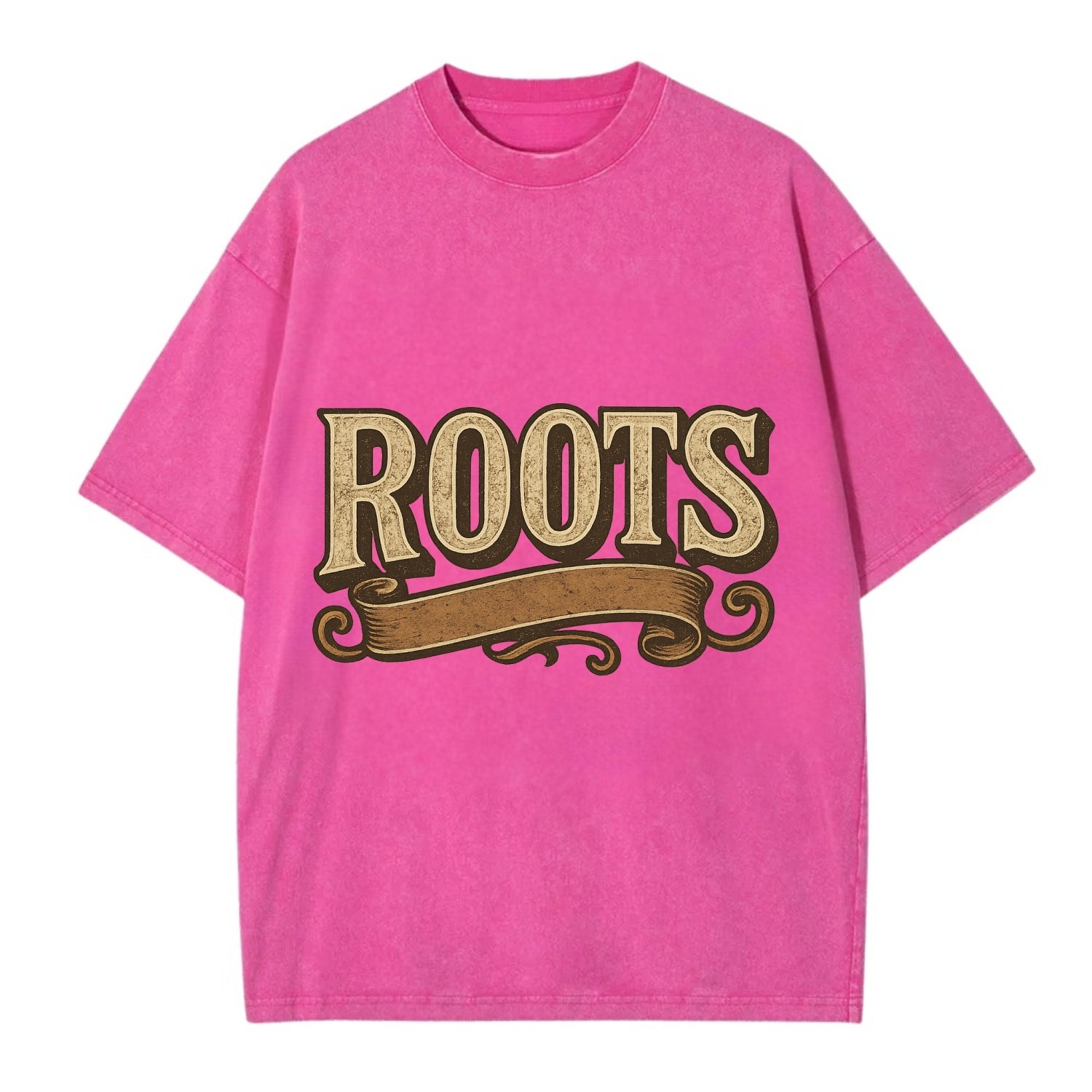 Bold typography design - "ROOTS" - where you come from, heritage - Vintage T-shirt - Dusty Rose(Rose)
