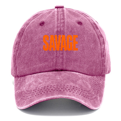 Bold typography design - "SAVAGE" - fierce attitude, taking no prisoners - Classic Cap - Dusty Rose(Rose)