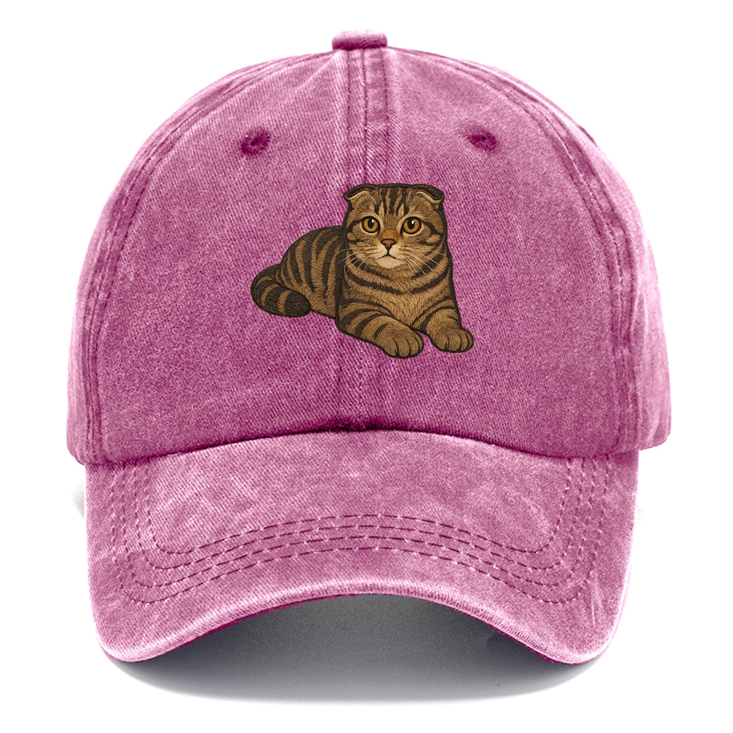 Scottish Fold  relaxed lying down with h Classic Cap - Dusty Rose(Rose)