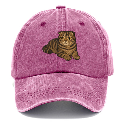 Scottish Fold  relaxed lying down with h Classic Cap - Dusty Rose(Rose)