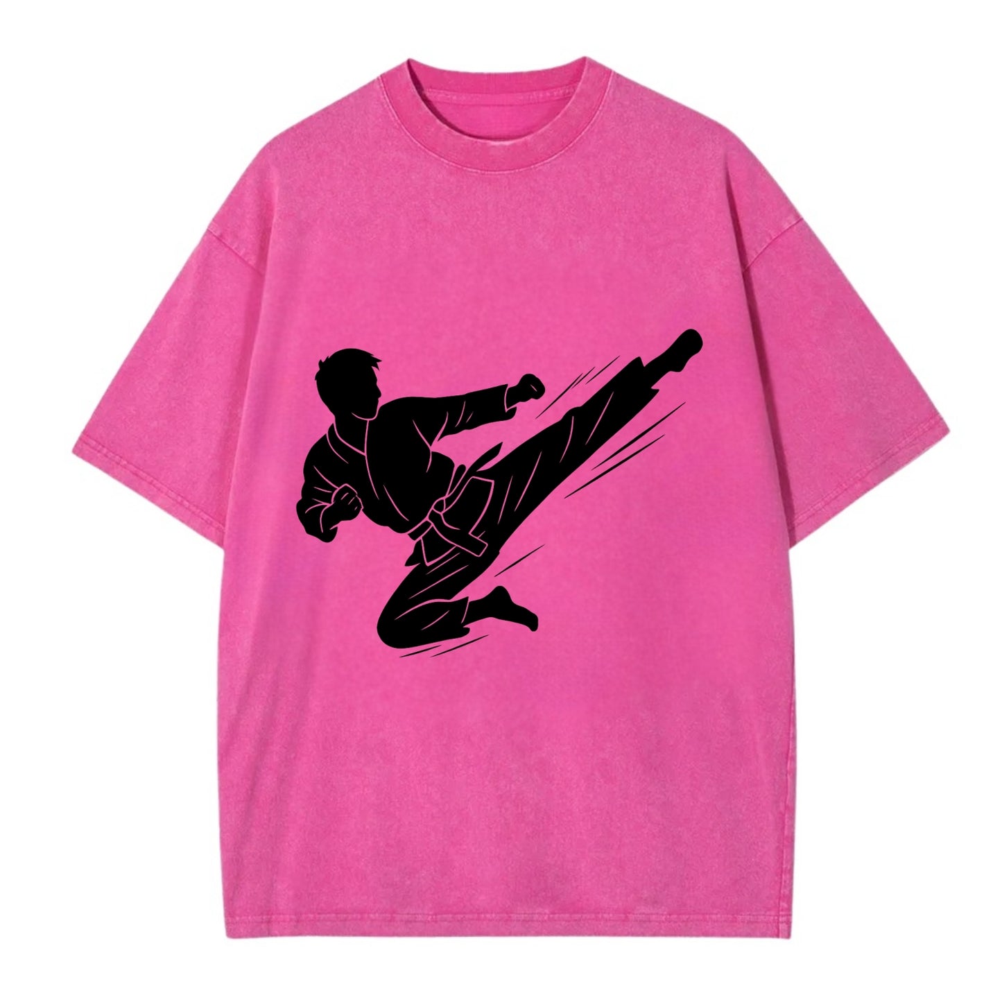 Korean taekwondo flying kick - Vintage T-shirt - Dusty Rose(Rose)