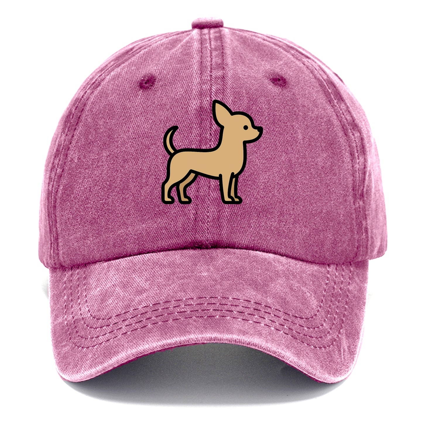 Chihuahua - Tan smooth coat flat side profile - Classic Cap - Dusty Rose(Rose)