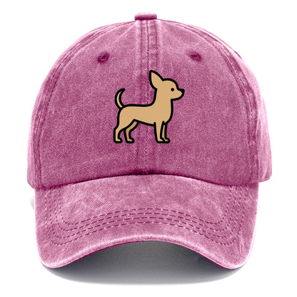 Chihuahua - Tan smooth coat flat side profile - Classic Cap - Dusty Rose(Rose)